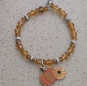 Handmade Pumpkin Yellow Bicone Bracelet